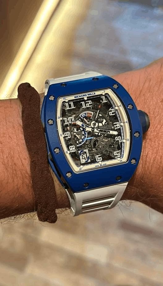 A Richard Mille wristwatch photographed for identification with WatchID